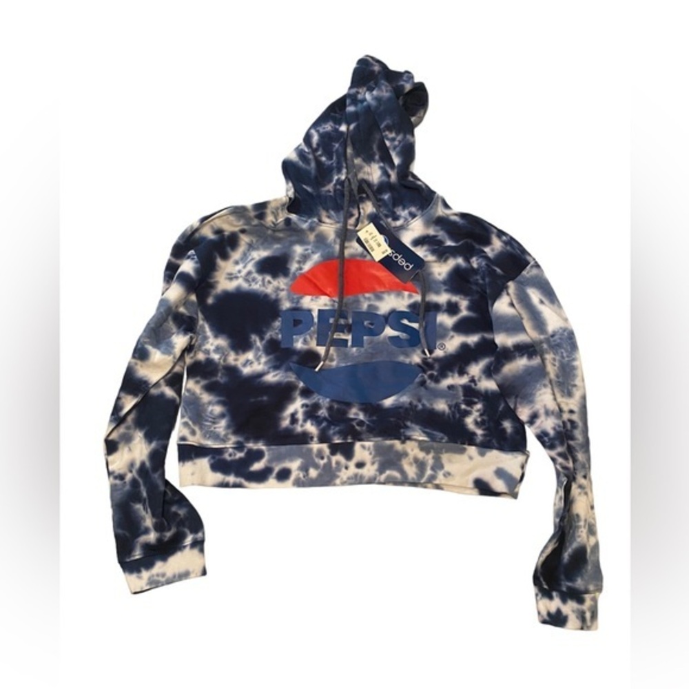 Aeropostale NWT PEPSI COLA logo cropped hoodie plus size XXL tie dye blue